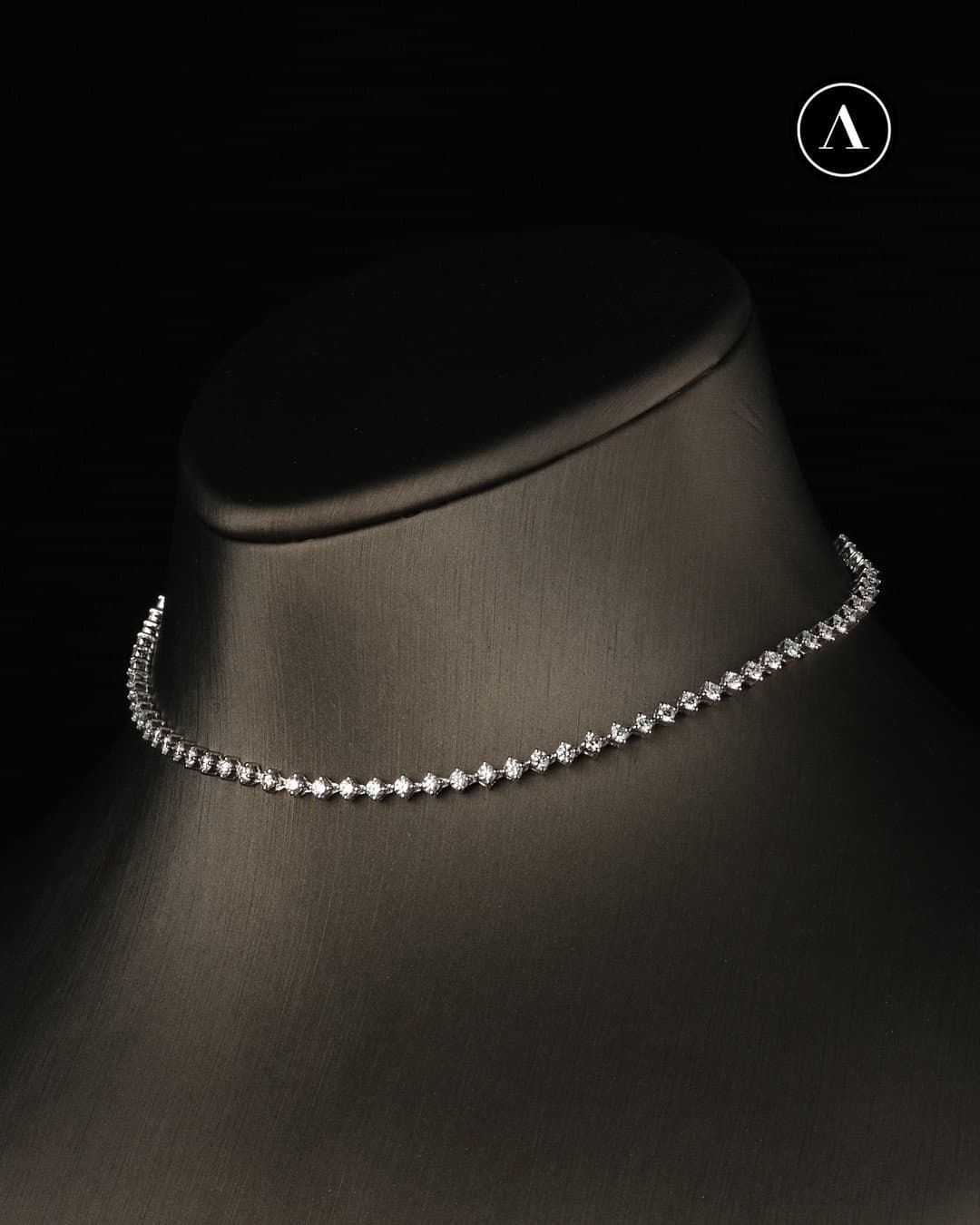 2.60ct F Rengi Tennis Choker Çapraz — 3. görünüm