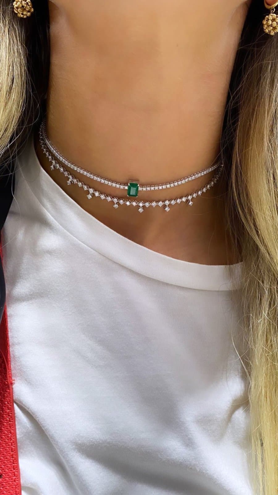 3.10ct F Rengi Sallantılı Tennis Choker — 2. görünüm
