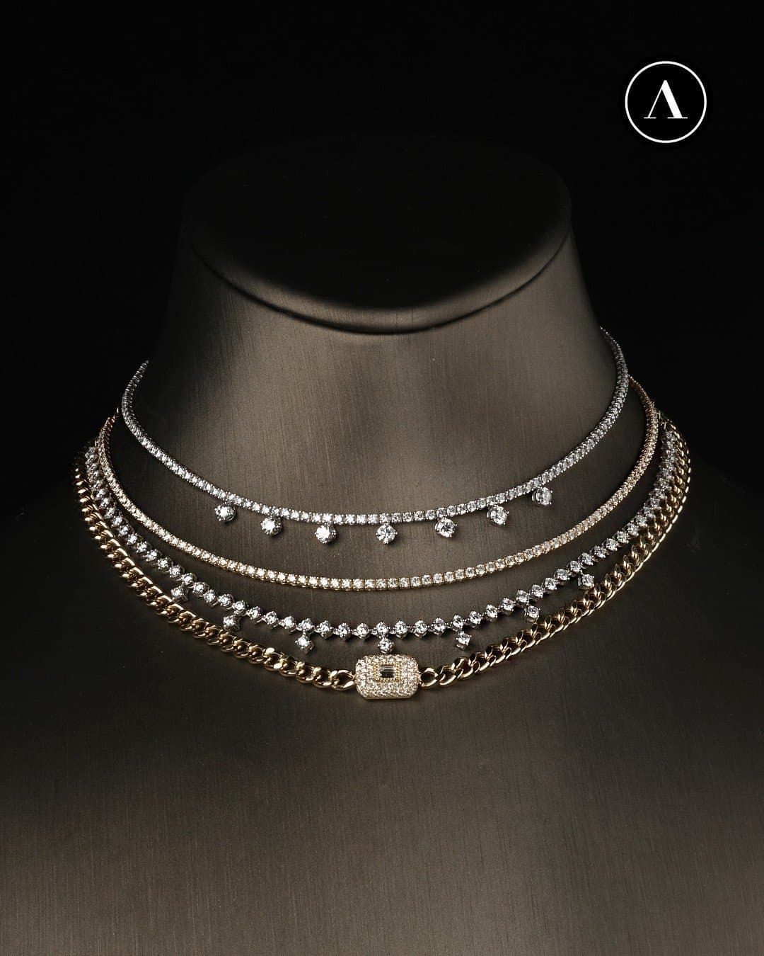 3.50ct F Rengi 7 sallantılı Tennis Choker — 4. görünüm