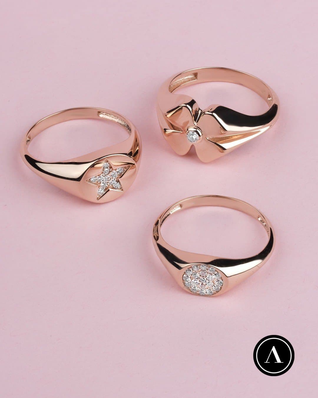 0.05ct Pırlanta Yonca Yüzük — 3. görünüm