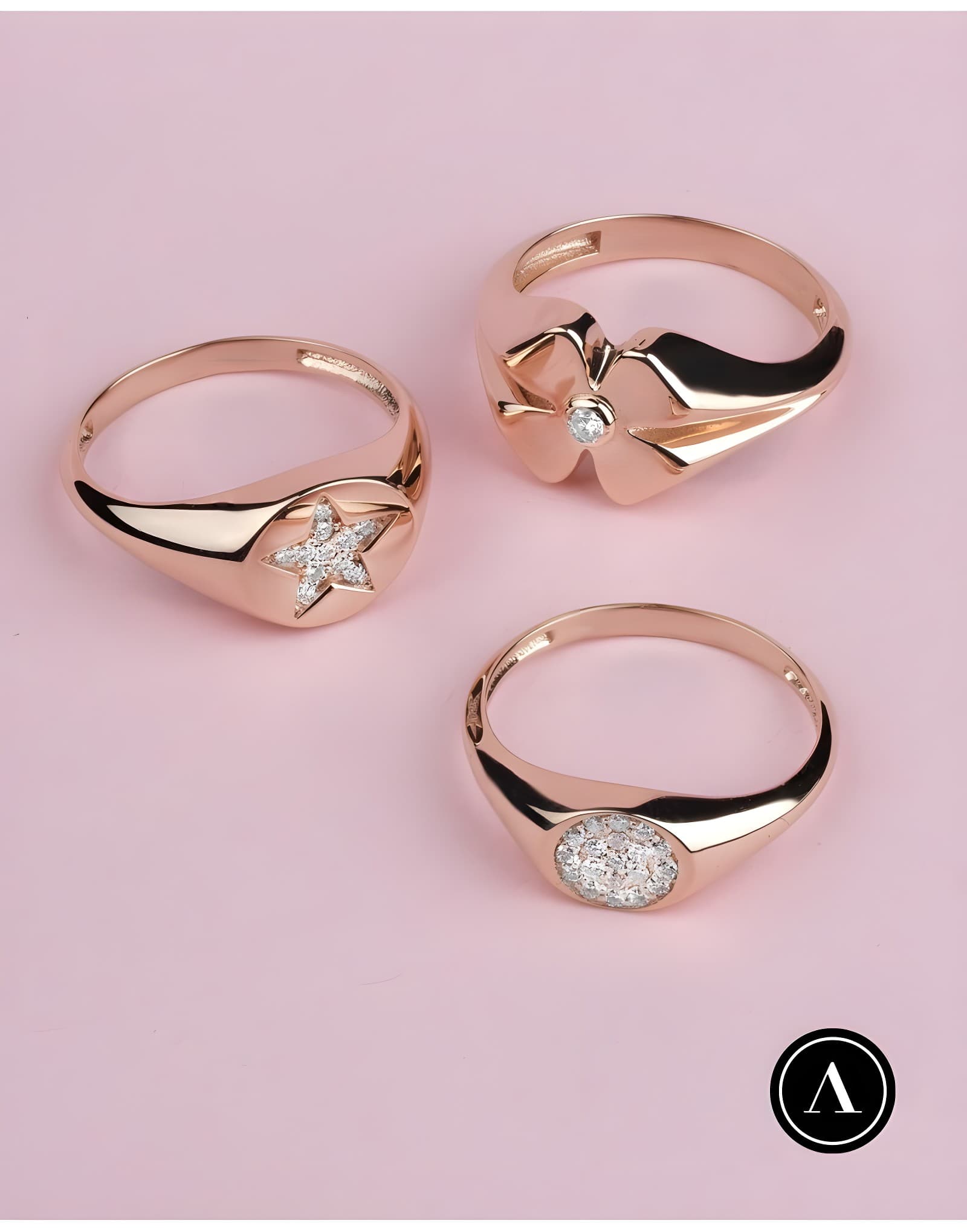 0.05ct Pırlanta Yonca Yüzük — 2. görünüm