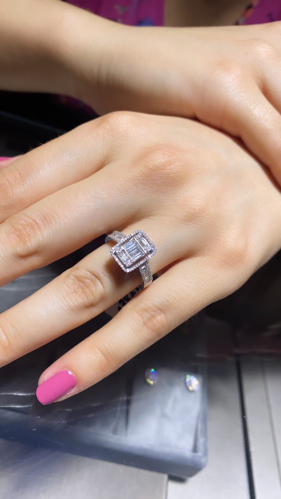 0.80ct F Rengi Baget Pırlanta Yüzük — 3. görünüm