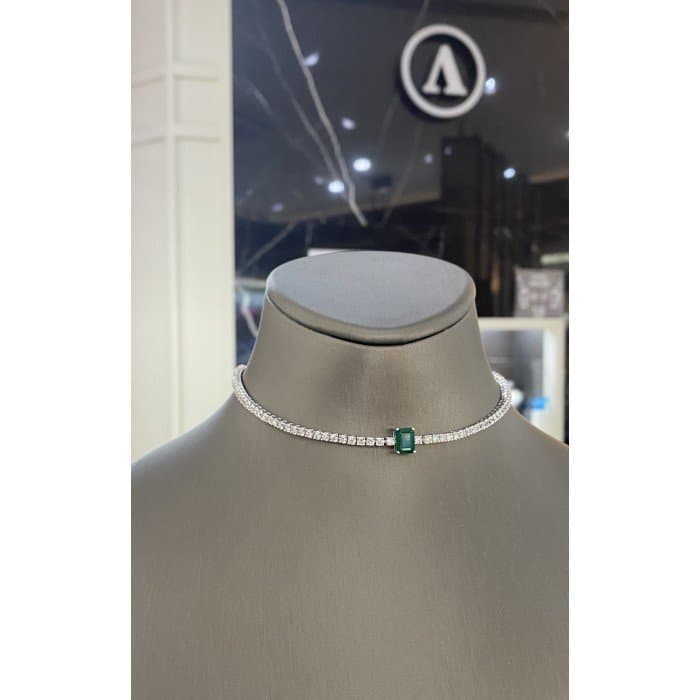 7.50 ct F Rengi Pırlanta x Zümrüt Choker — 6. görünüm