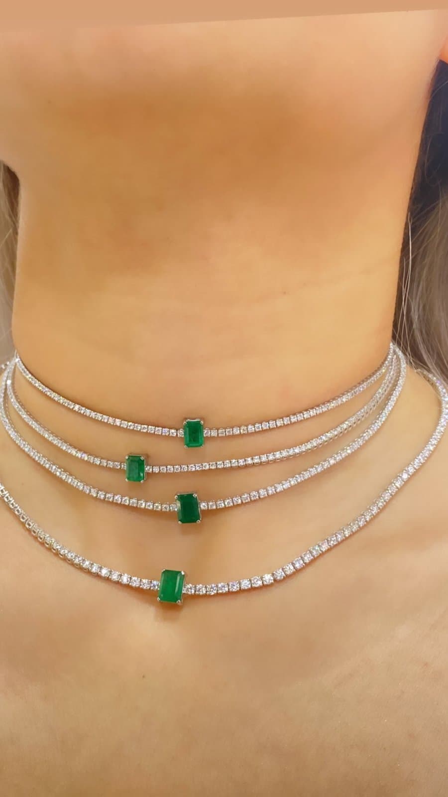 7.50 ct F Rengi Pırlanta x Zümrüt Choker — 7. görünüm