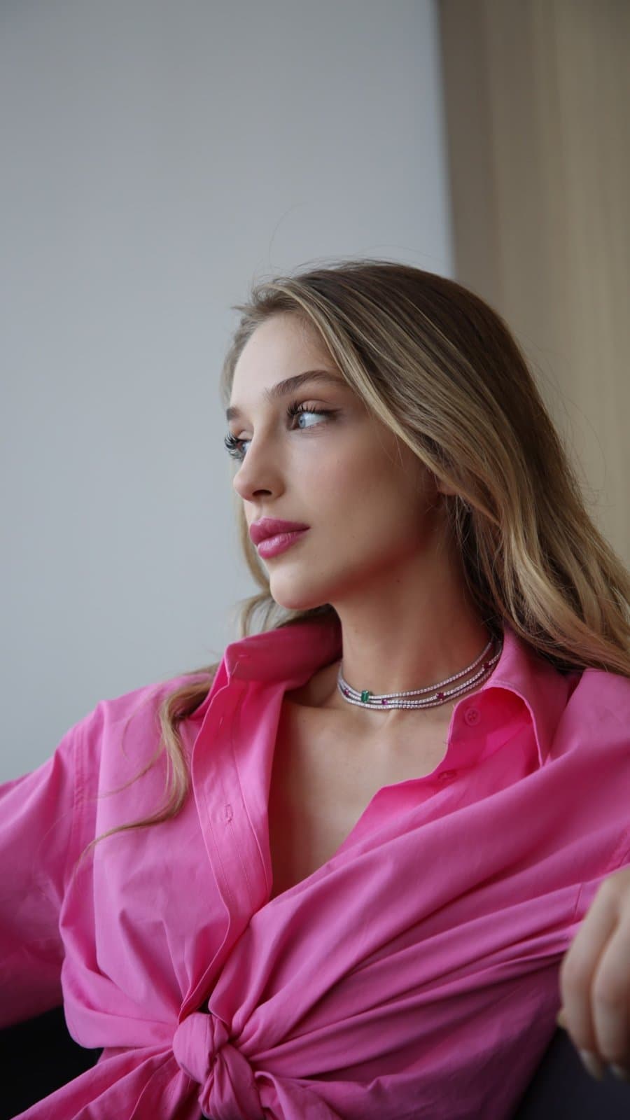 3.00ct Pırlanta ve kalp Kesim Yakut Choker — 3. görünüm