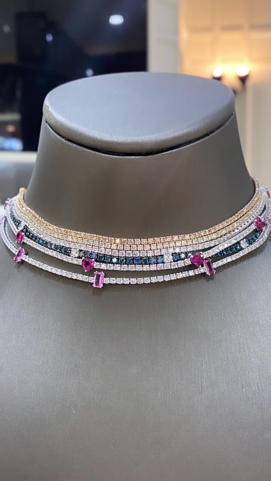 3.00ct Pırlanta ve kalp Kesim Yakut Choker — 6. görünüm