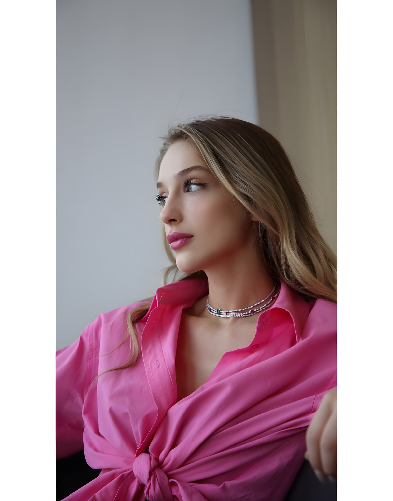 3.00ct Pırlanta ve kalp Kesim Yakut Choker — 2. görünüm