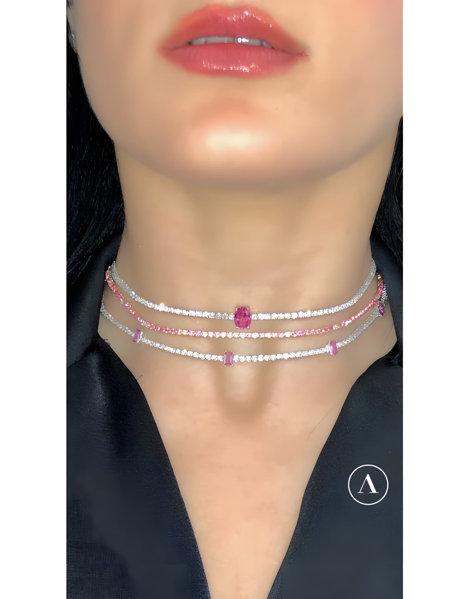 Pink Safir ve Pırlantalı Choker — 2. görünüm