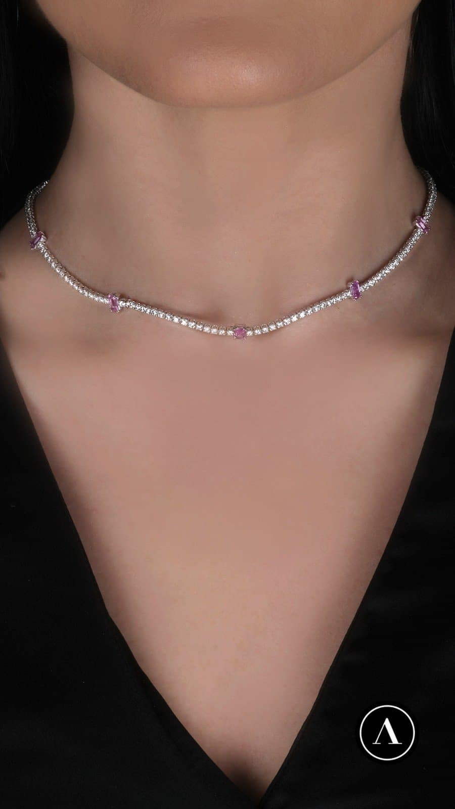 Pinky Safir Pırlanta Choker — 3. görünüm