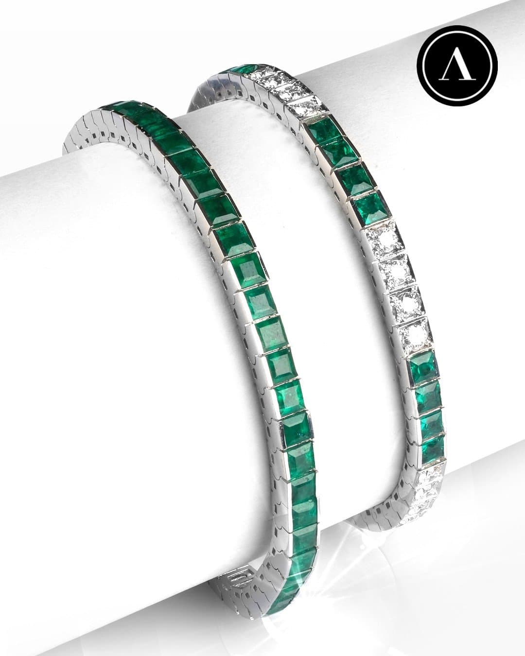 18K 12.05ct Zümrüt Suyolu Bileklik — 3. görünüm