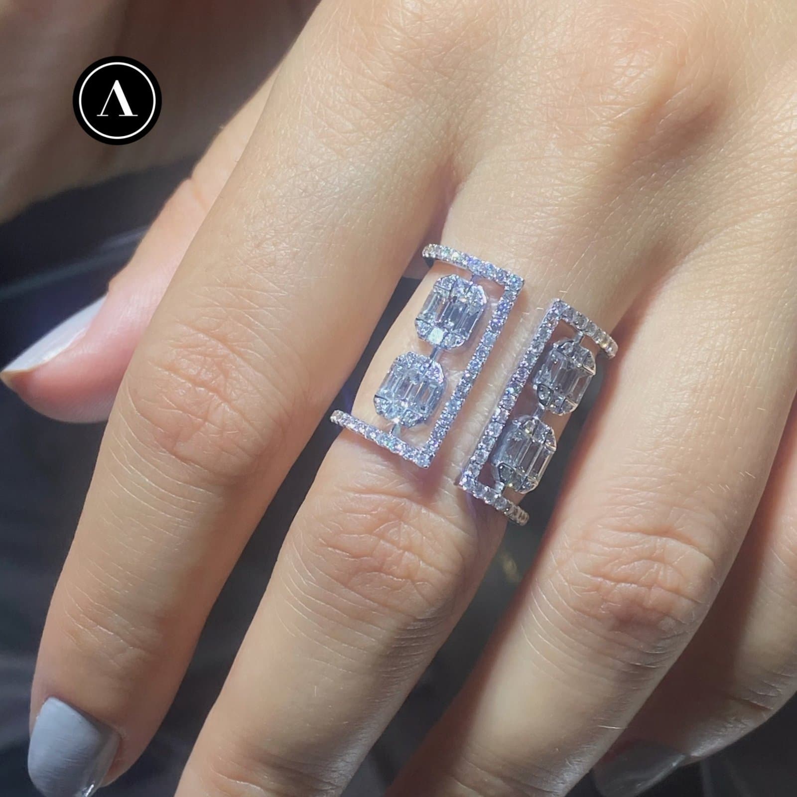 1.65ct Baget Pırlantalı Stil Yüzük — 3. görünüm