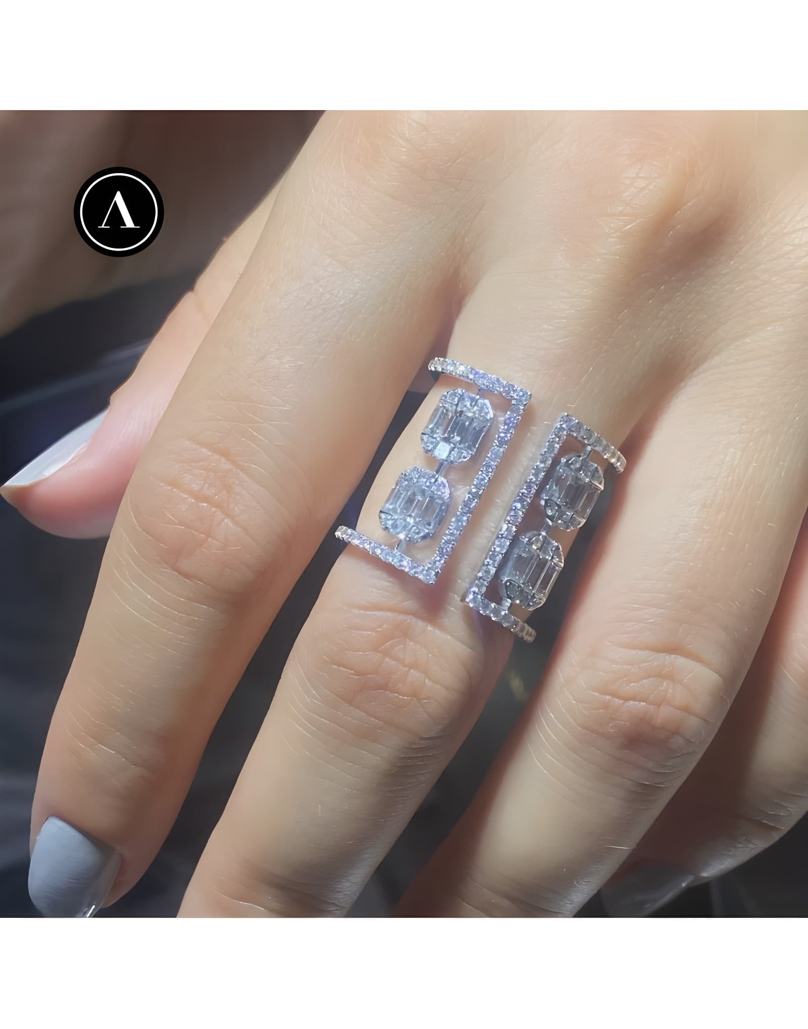 1.65ct Baget Pırlantalı Stil Yüzük — 2. görünüm