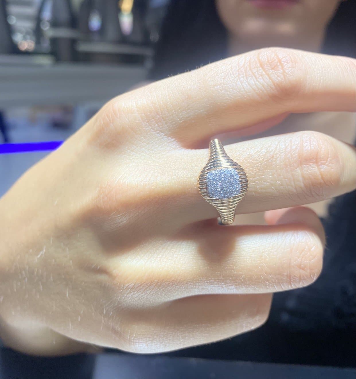 0.25ct F Rengi Roz Altın Günlük Tarz Yüzük — 3. görünüm