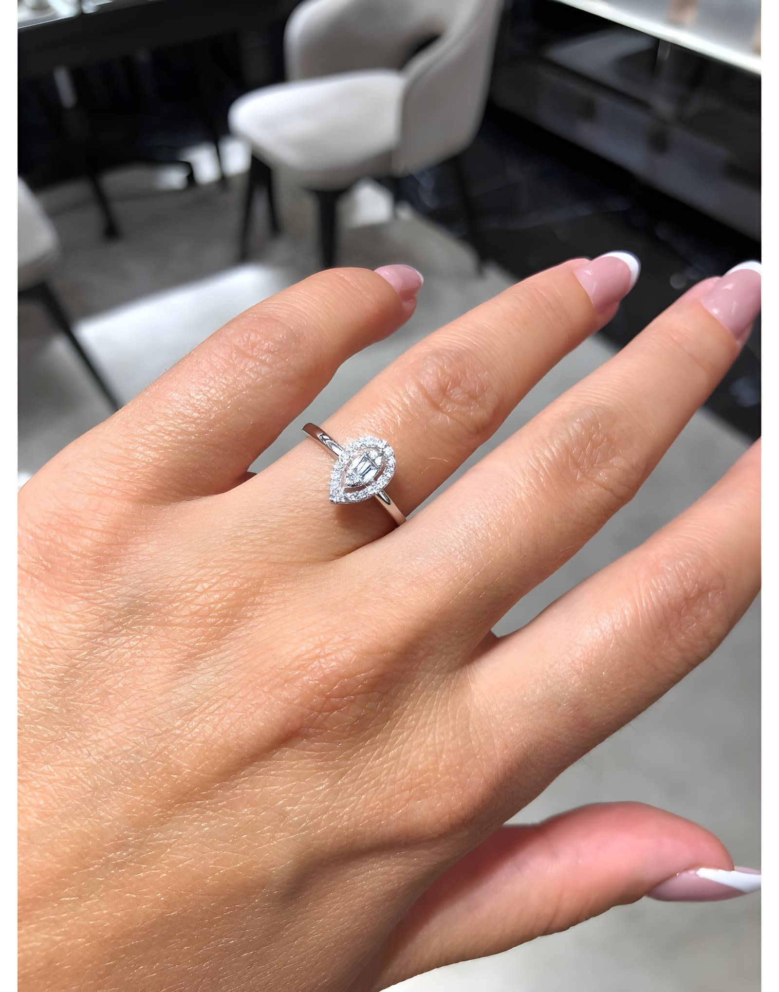 0.16ct Damla Baget Pırlanta Yüzük — 2. görünüm