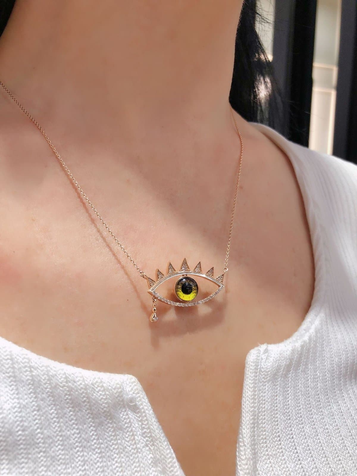 'Your Eyes' 0.40ct Pırlanta Göz Kolye — 5. görünüm