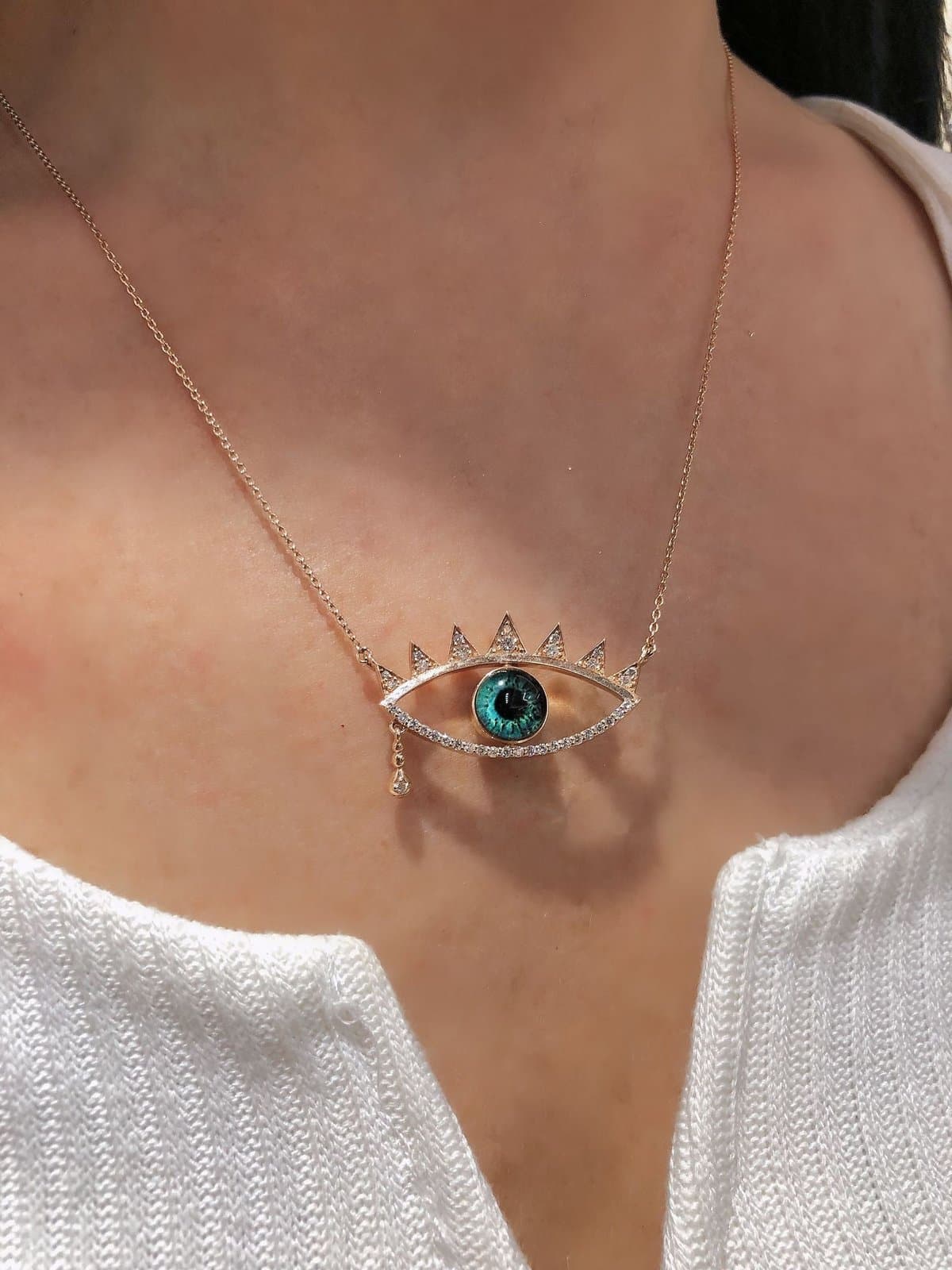 'Your Eyes' 0.40ct Pırlanta Göz Kolye — 6. görünüm