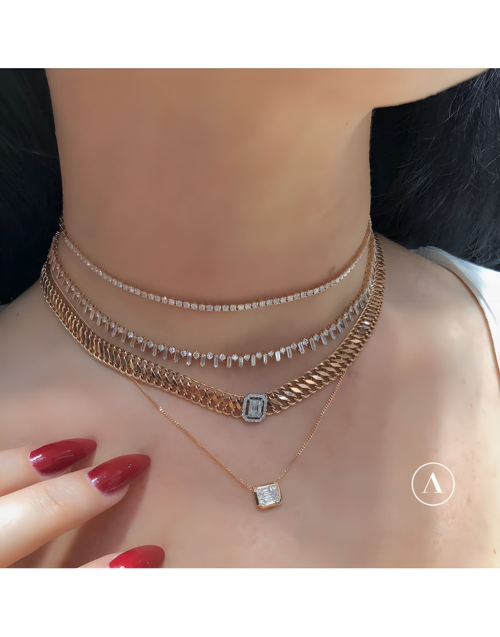 5.40ct Baget ve Round Choker — 2. görünüm