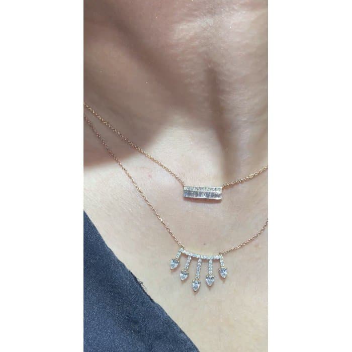 0.25ct F Rengi Pırlanta Baget Kolye — 4. görünüm