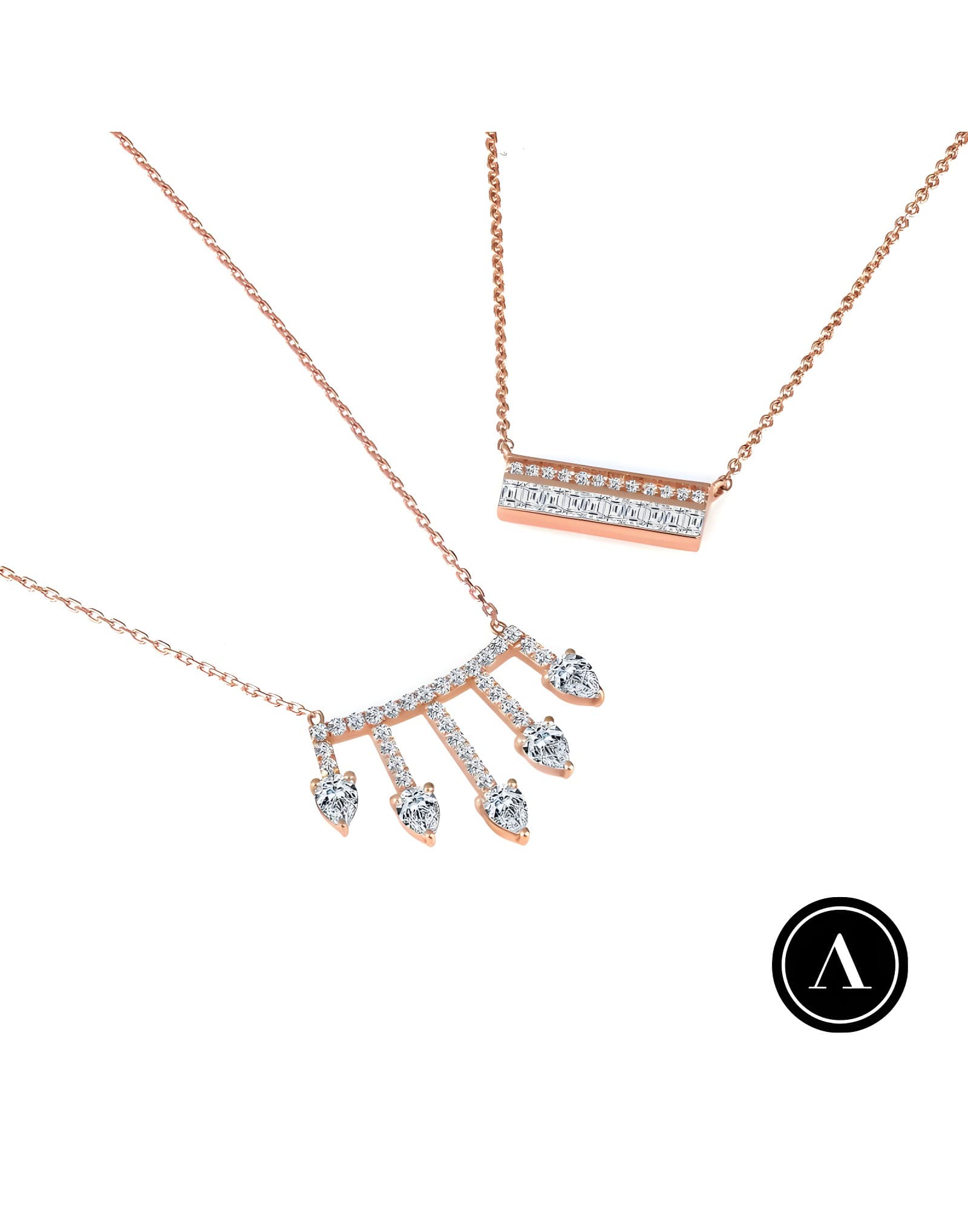 0.25ct F Rengi Pırlanta Baget Kolye — 2. görünüm