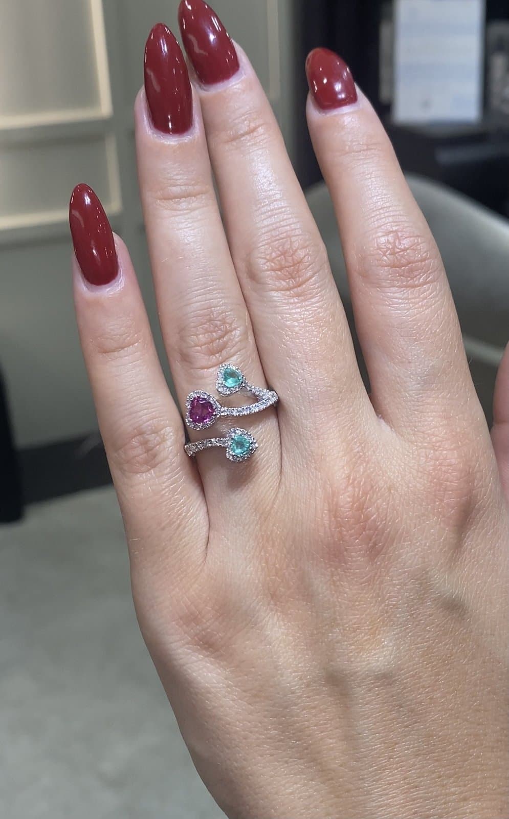 Colorful Heart Series Üçlü Pırlanta Yüzük — 2. görünüm