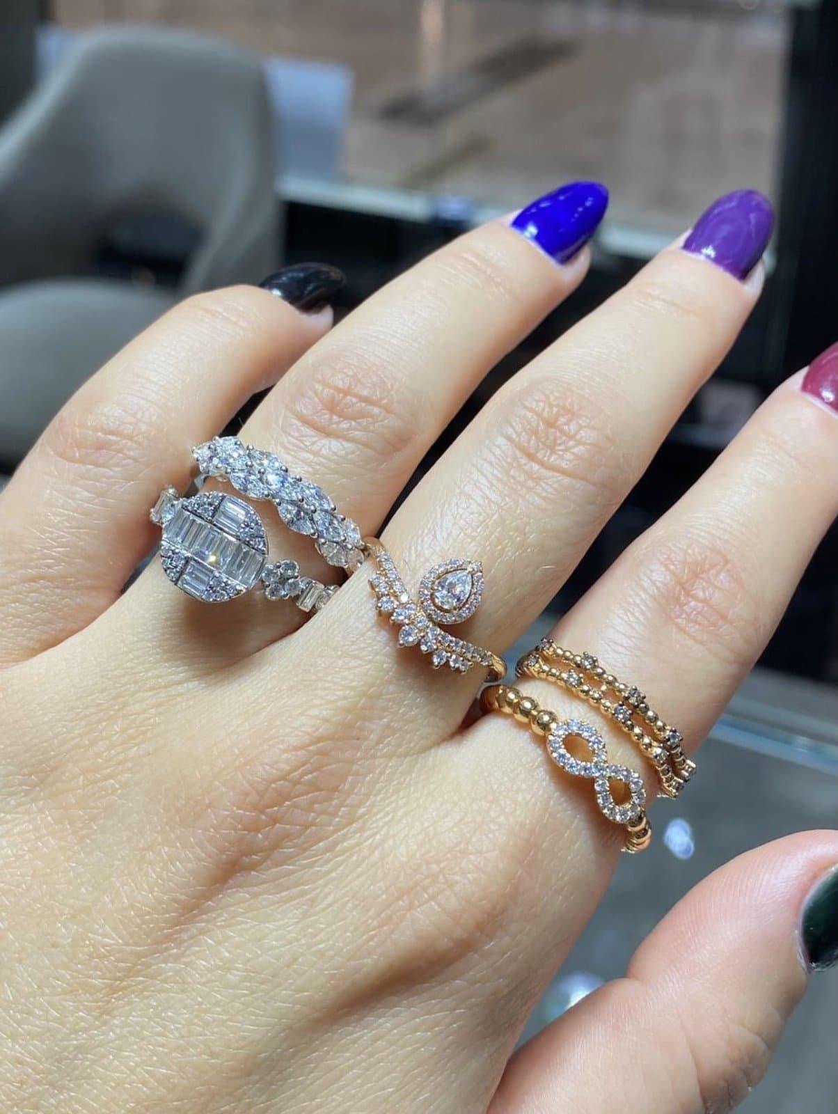 0.50ct Damla Pırlantalı Günlük Stil yüzük — 4. görünüm