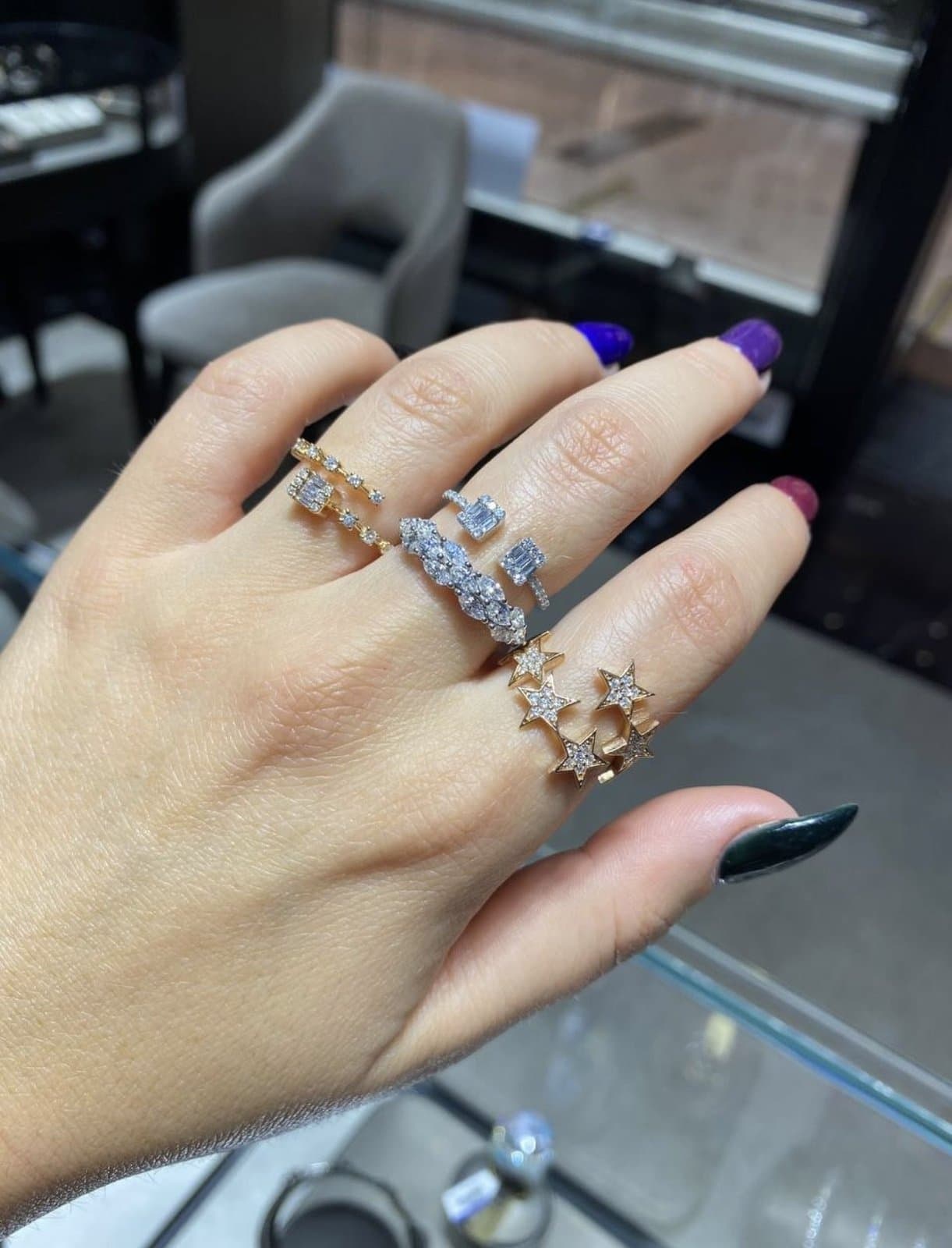 0.30ct Baget Pırlantalı Günlük Stil Yüzük — 3. görünüm