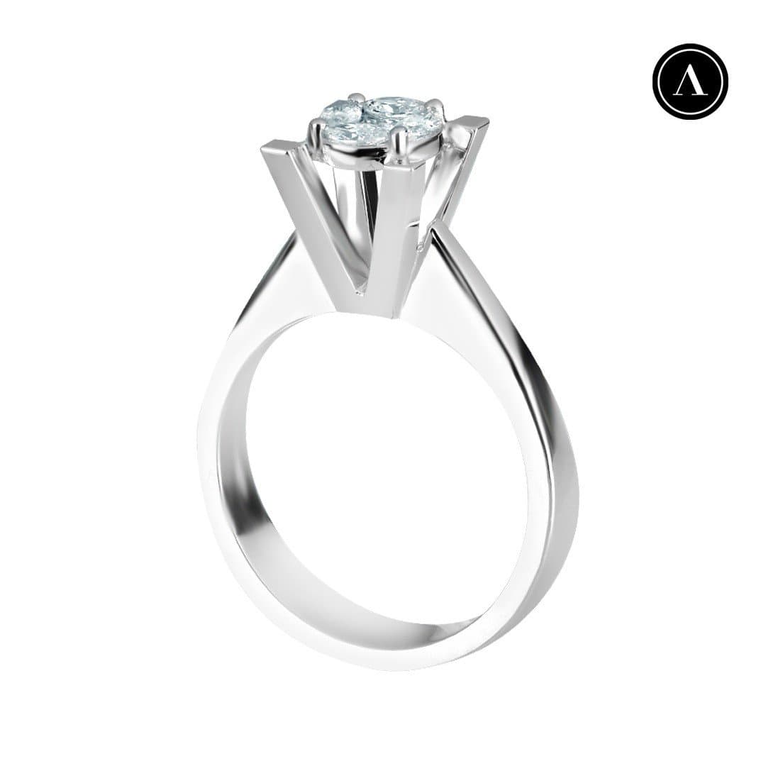 0.40ct F Rengi 1.00ct Görünümlü Tektaş Yüzük — 2. görünüm
