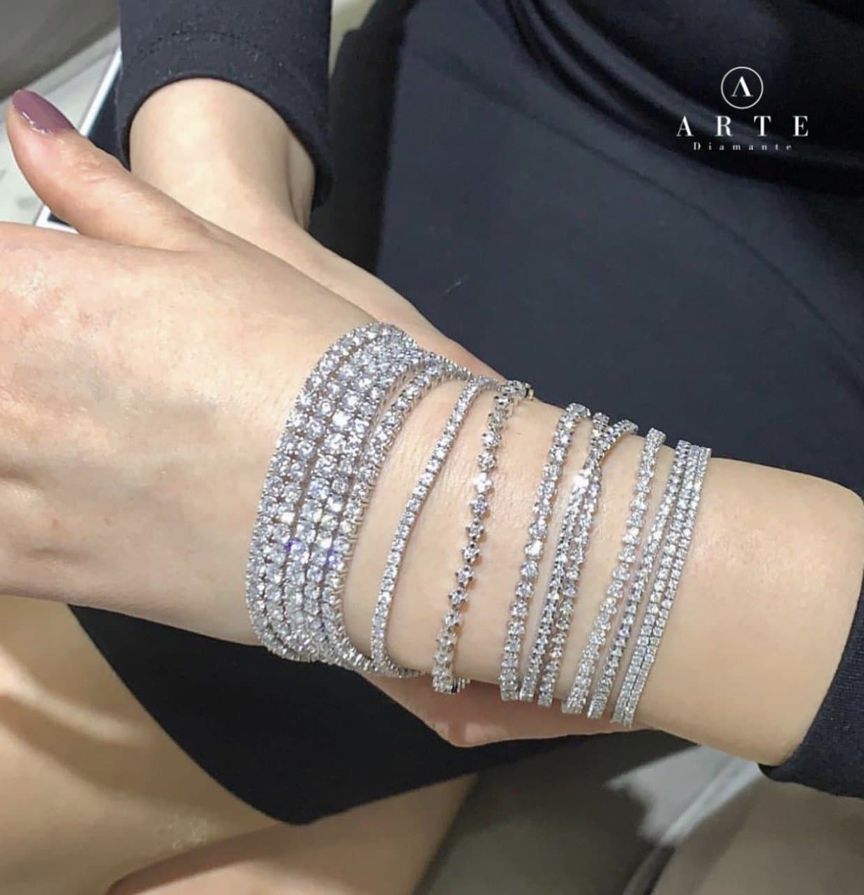3.50ct F Rengi Pırlanta Su Yolu Bileklik — 4. görünüm