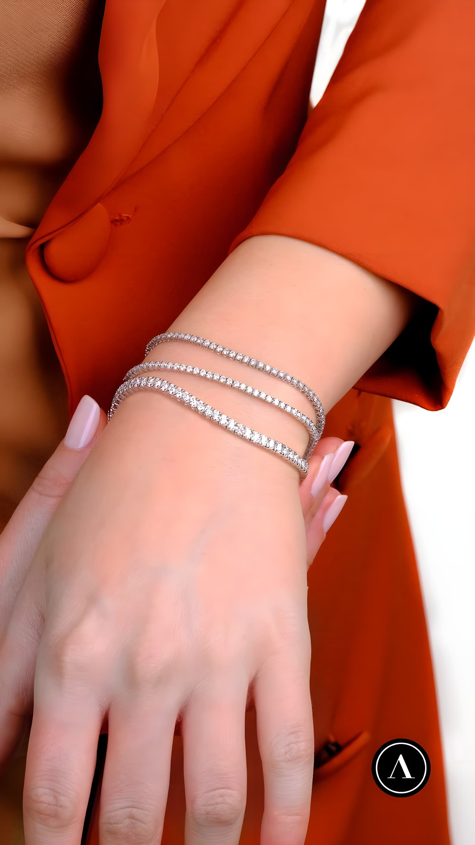 3.50ct F Rengi Pırlanta Su Yolu Bileklik — 2. görünüm