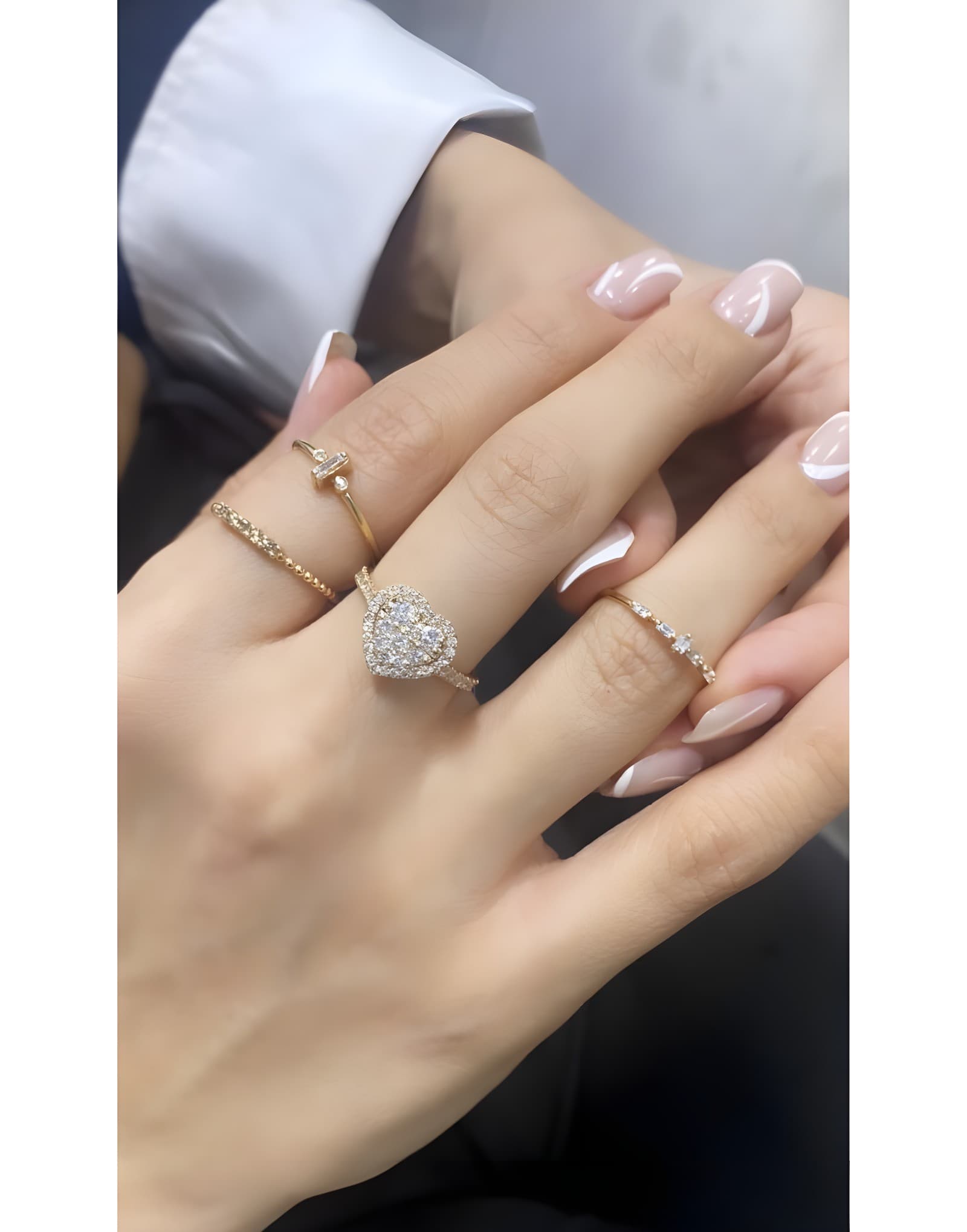 0.90ct F Rengi Kalp Pırlanta Yüzük — 2. görünüm