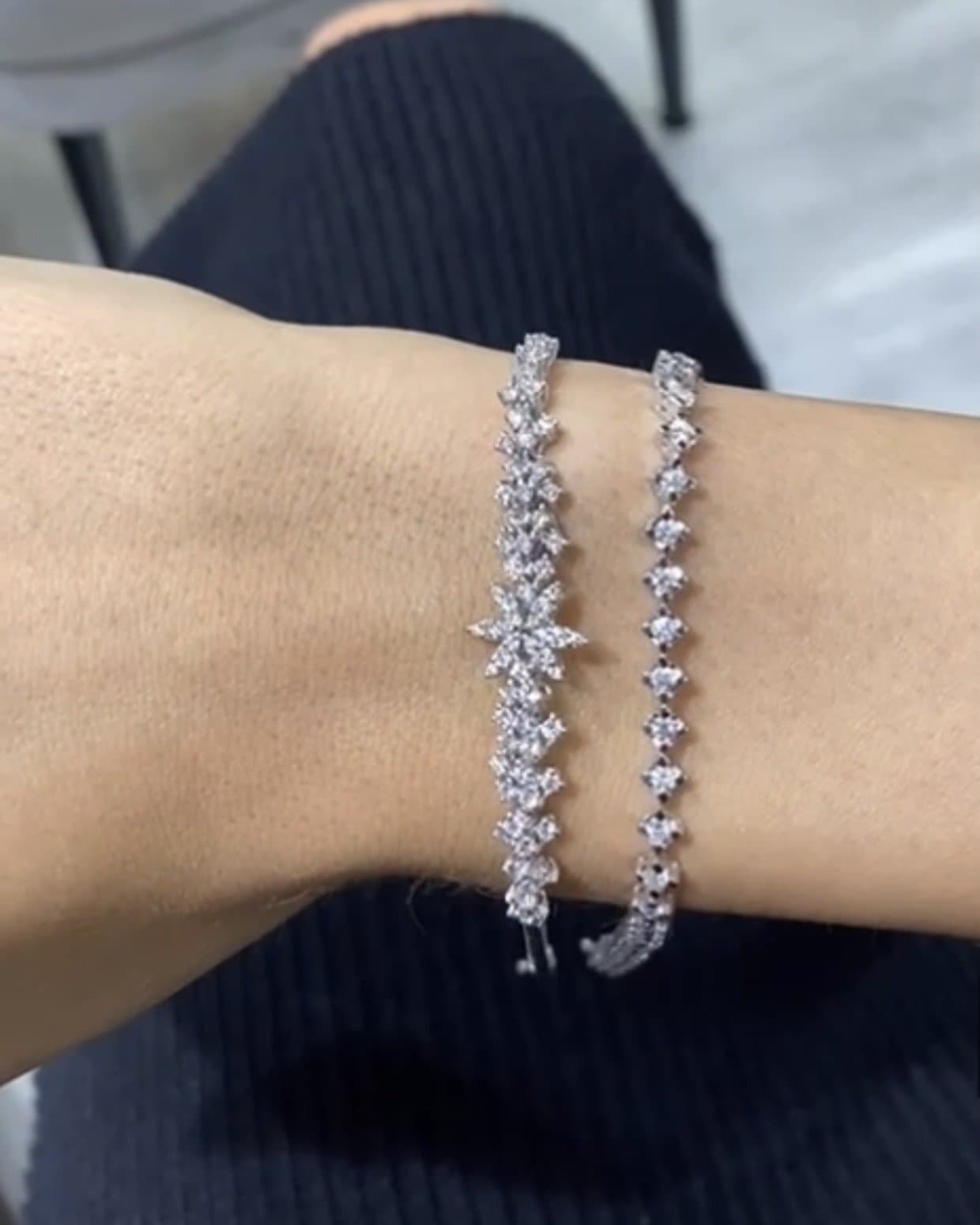 2.24ct F Rengi Çapraz Tırnak Su Yolu Bileklik — 5. görünüm