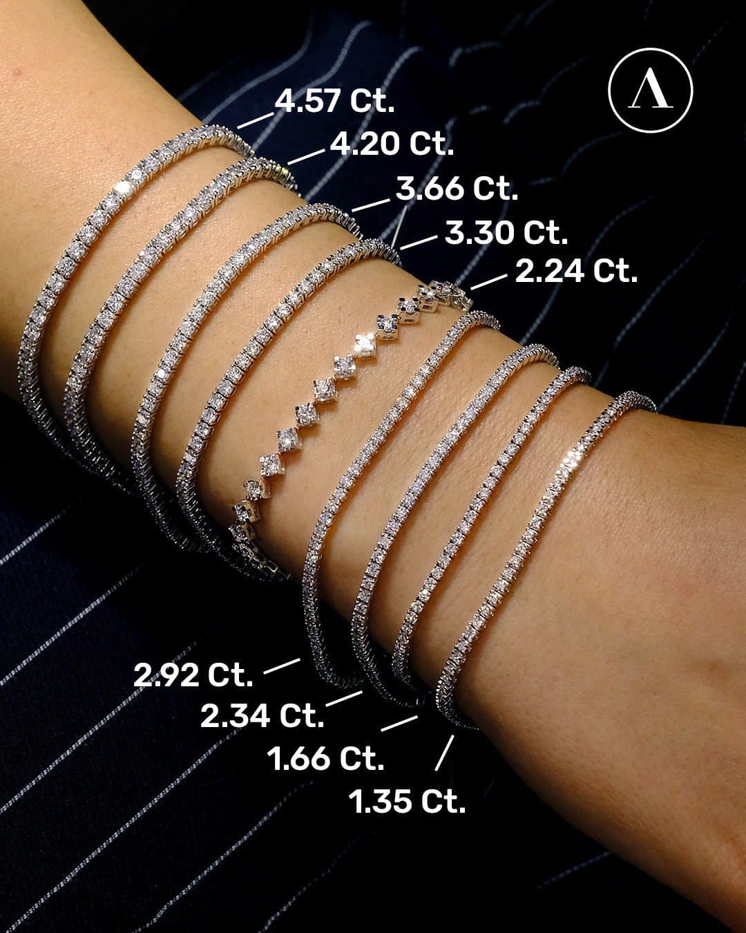 2.24ct F Rengi Çapraz Tırnak Su Yolu Bileklik — 6. görünüm