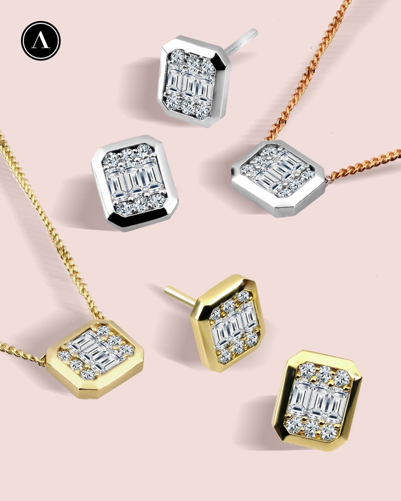 Roxanne Baget Pırlantalı Altın Küpe — 4. görünüm