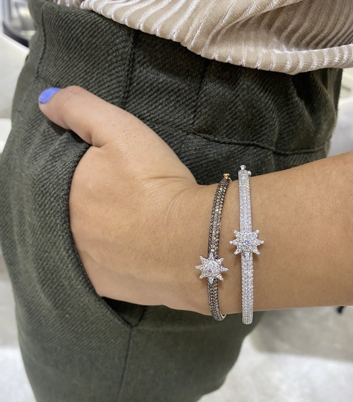Diamond Star Pırlantalı Arte Stil Altın Kelepçe — 4. görünüm