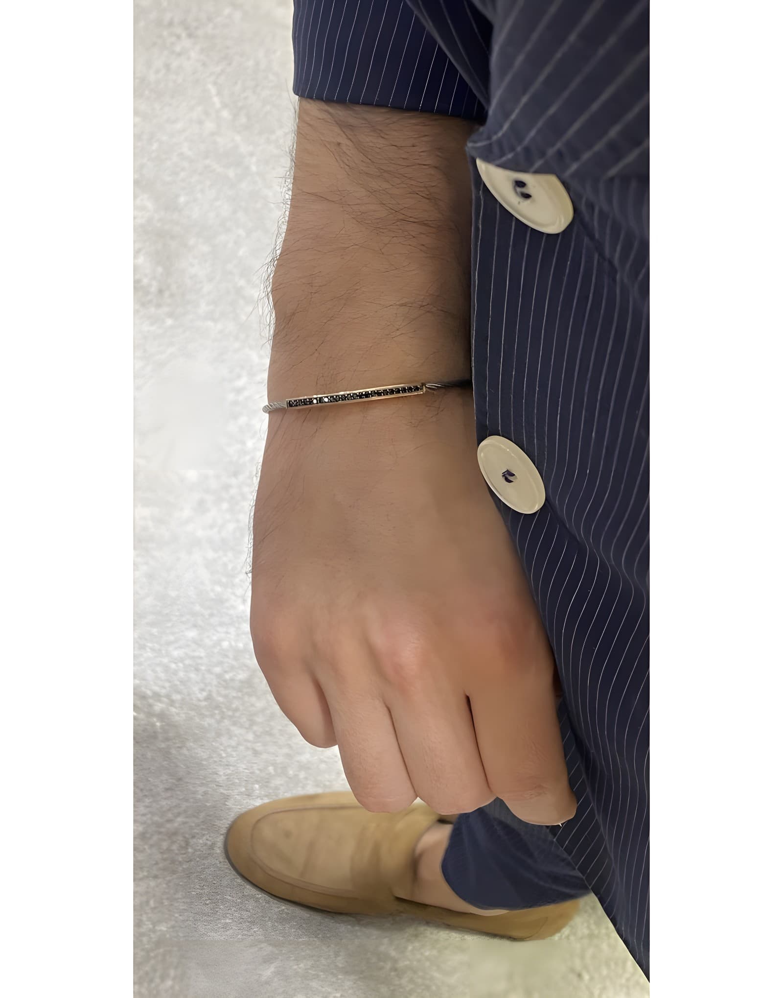 ArteBey Siyah Pırlantalı Altın Erkek Bileklik — 2. görünüm