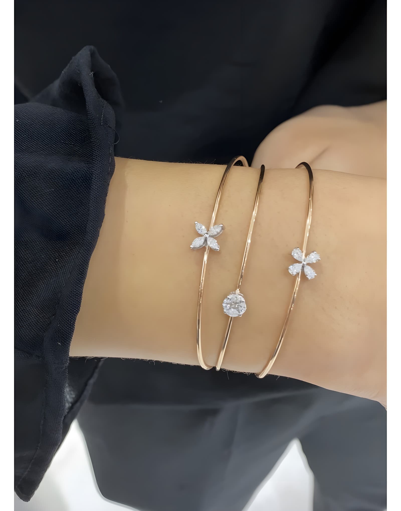 0.25ct F Rengi Pırlanta Altın Günlük Bileklik — 2. görünüm