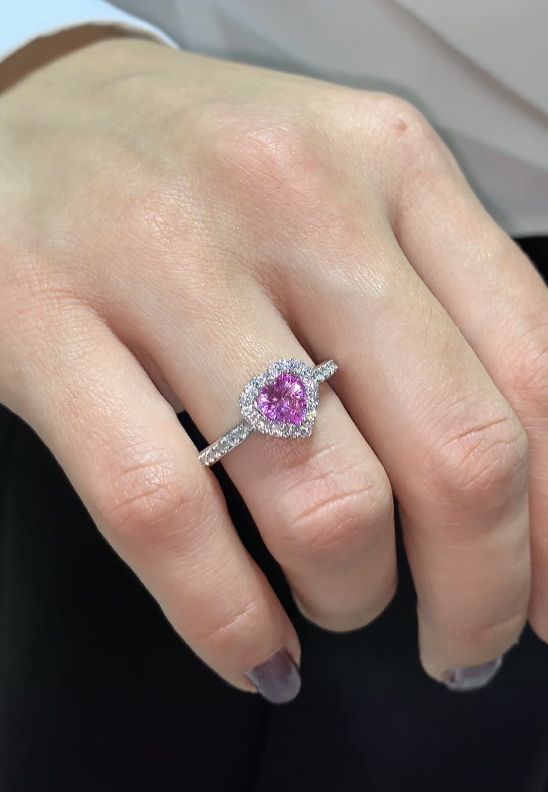Arte Love Pink Sapphire Kalp Pırlanta Yüzük — 3. görünüm
