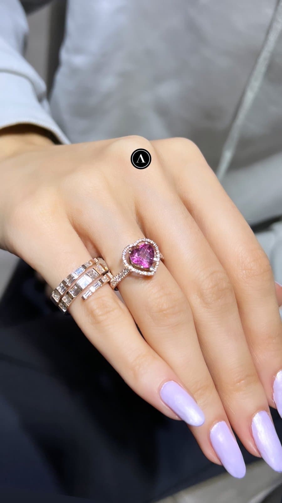 Arte Heart Pink Sapphire Diamond Ring — 4. görünüm