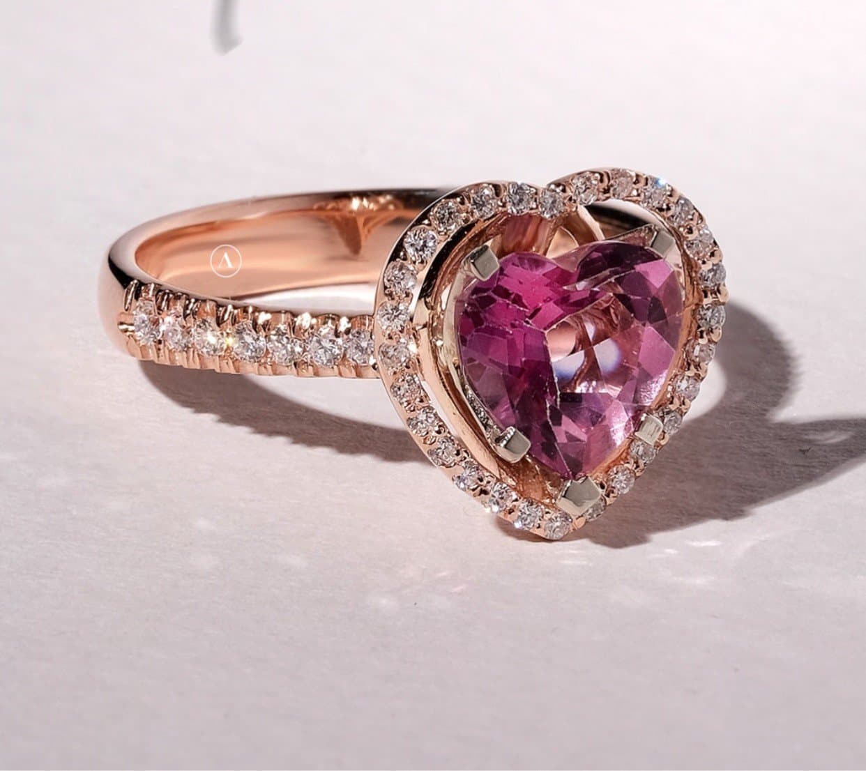 Arte Heart Pink Sapphire Diamond Ring — 2. görünüm