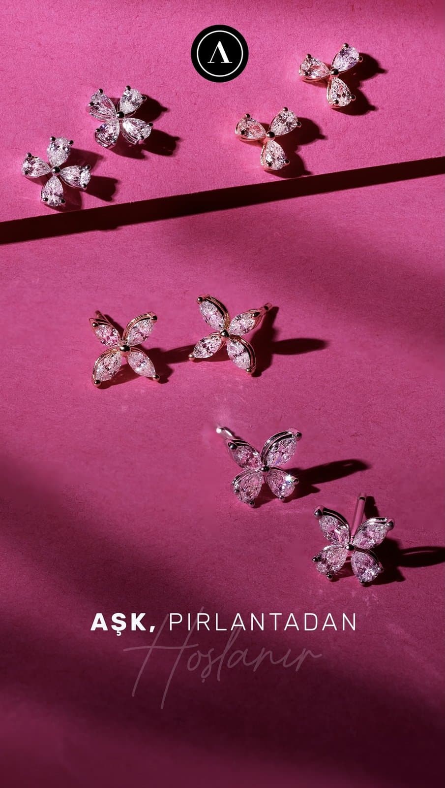 0.55ct F Rengi Markiz Pırlanta Altın Küpe — 4. görünüm