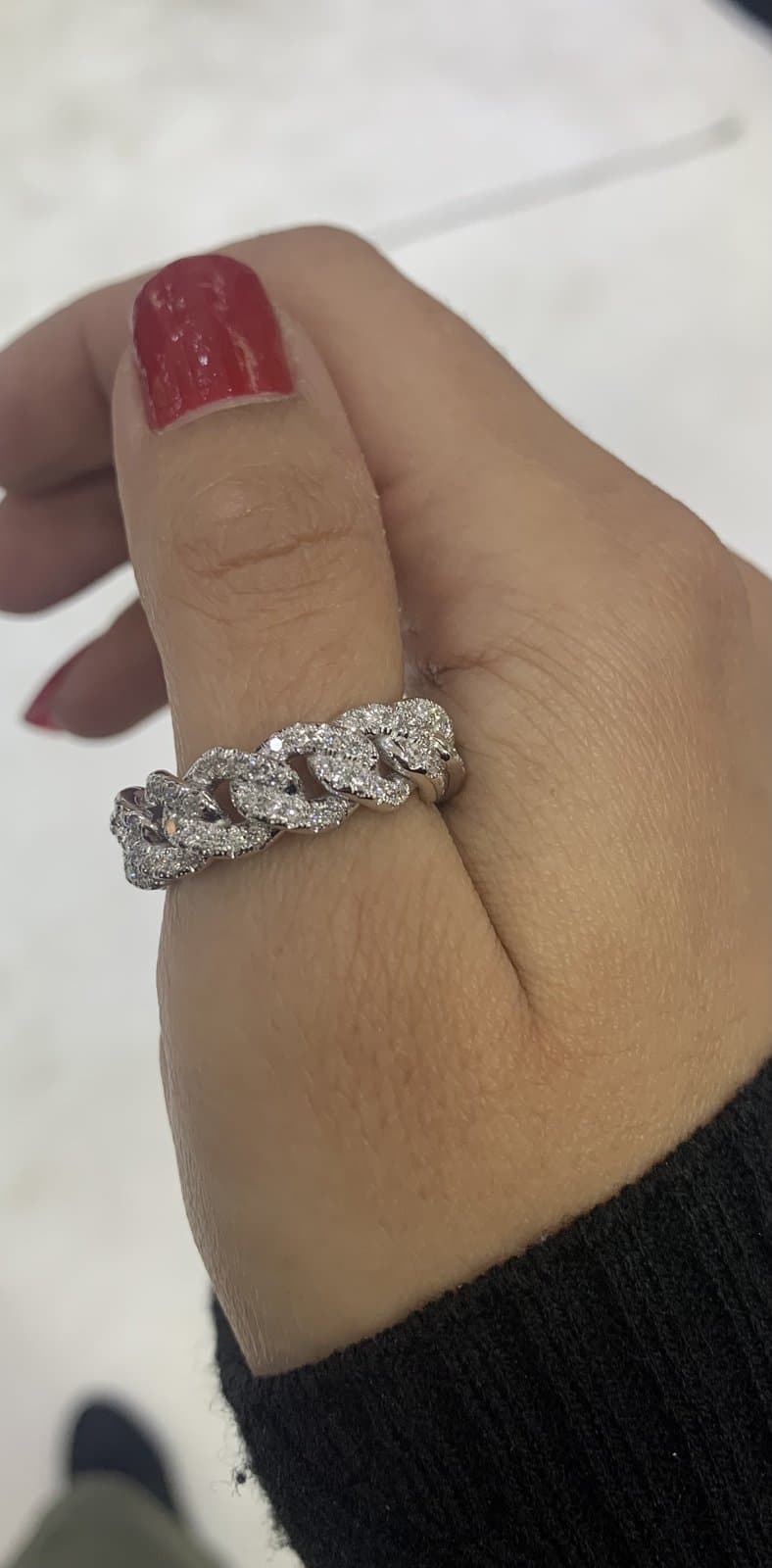 0.50ct F Rengi Pırlanta Altın Zincir Yüzük — 2. görünüm