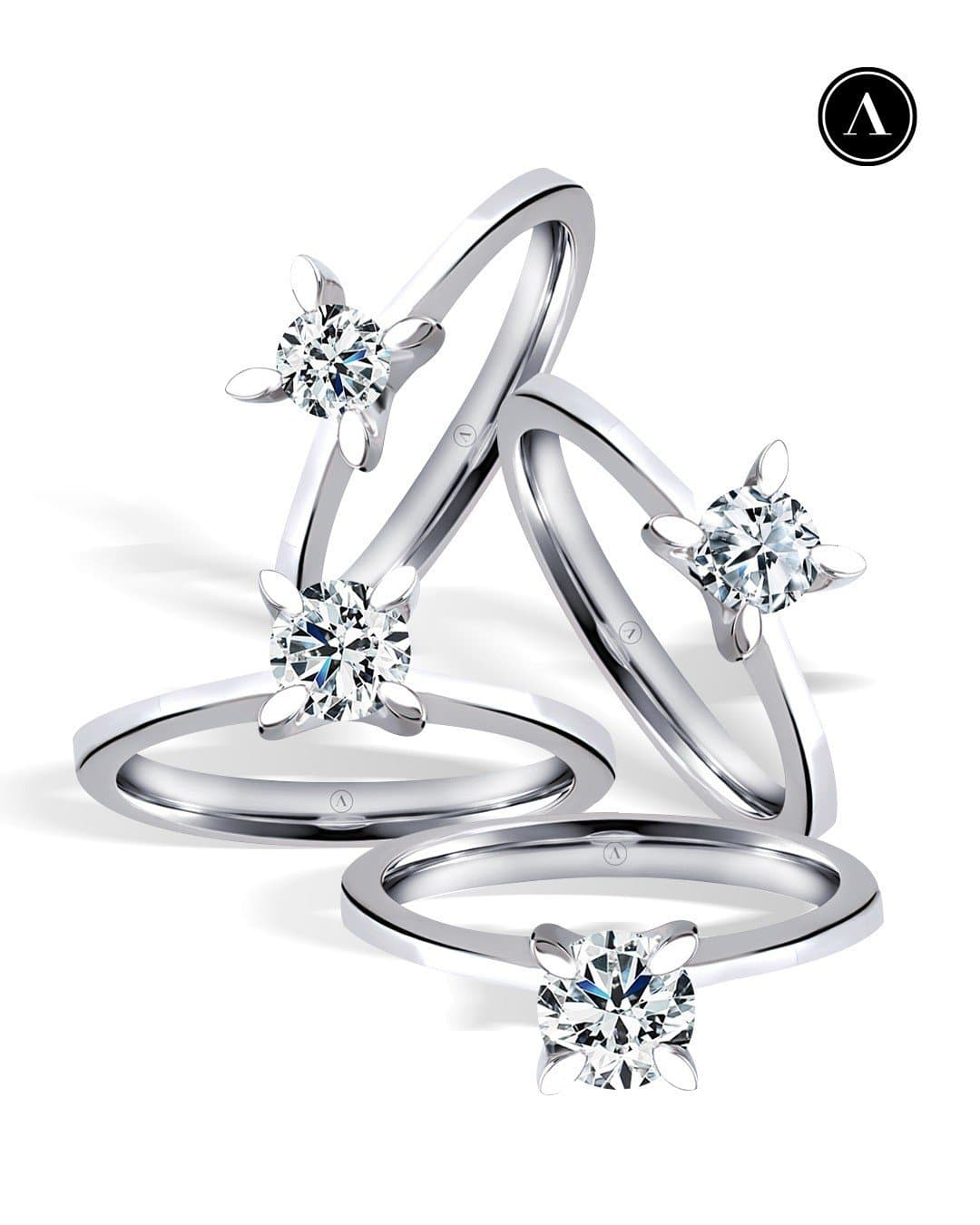 HRD 0.50ct F Rengi SI Pırlanta Tektaş Altın Yüzük — 3. görünüm