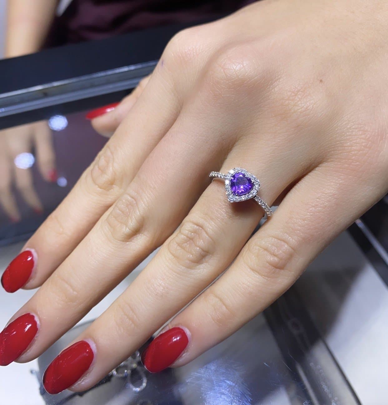 Arte Heart Amethyst Pırlanta Altın Yüzük — 3. görünüm