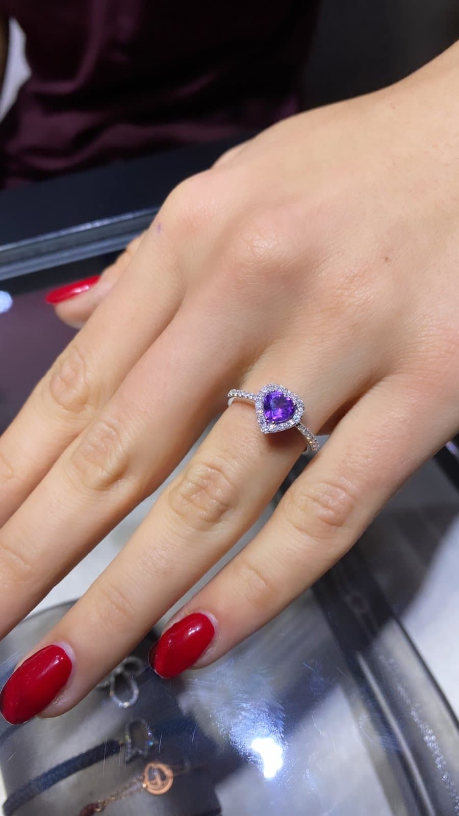 Arte Heart Amethyst Pırlanta Altın Yüzük — 4. görünüm