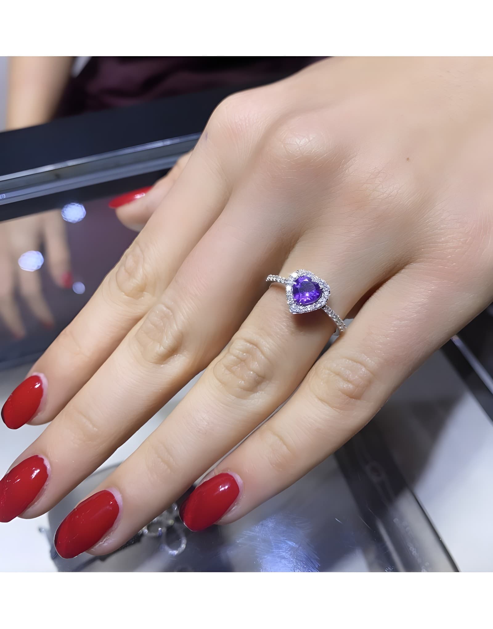Arte Heart Amethyst Pırlanta Altın Yüzük — 2. görünüm