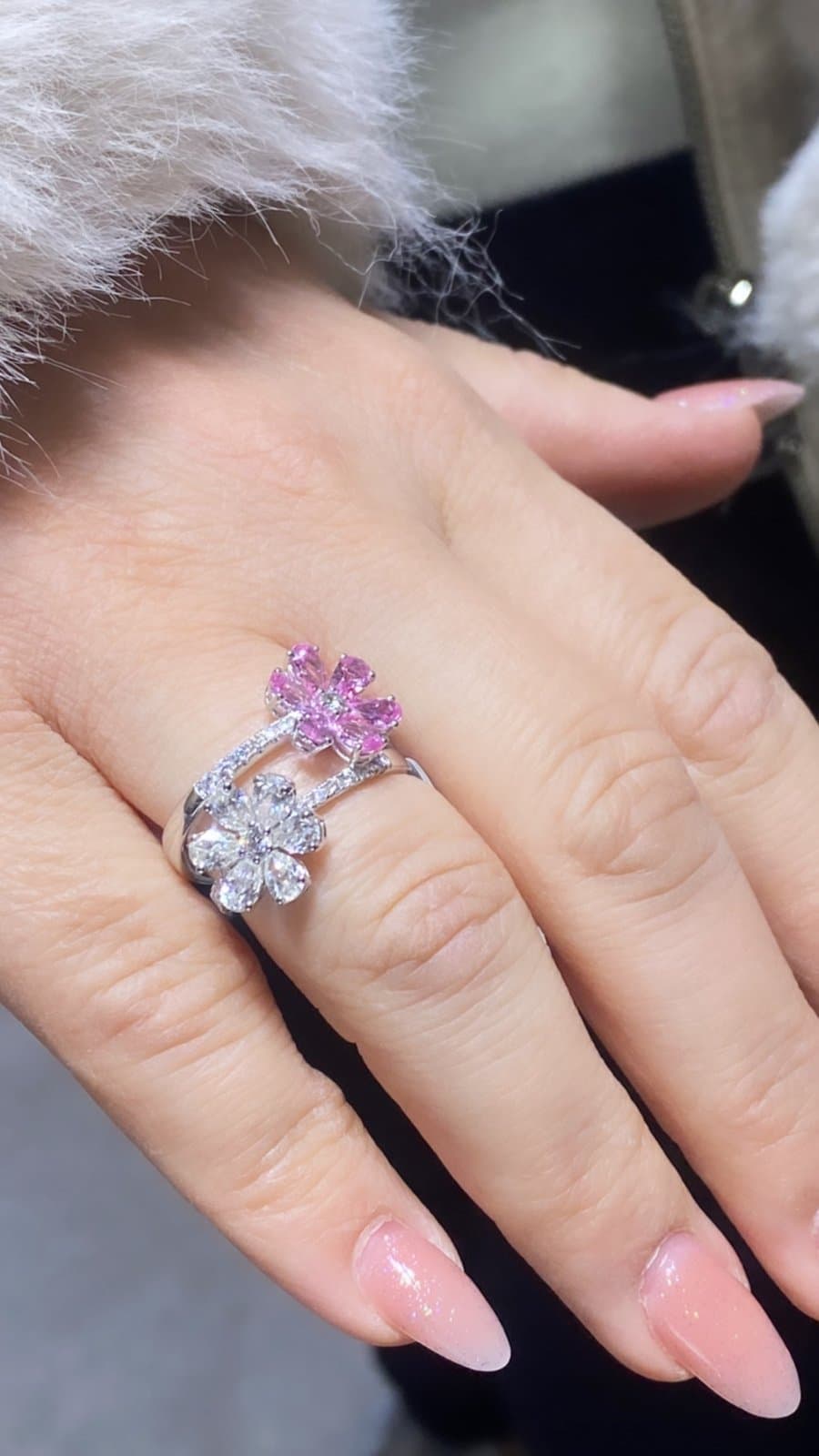 Flora PINK Pırlantalı Altın Yüzük — 3. görünüm