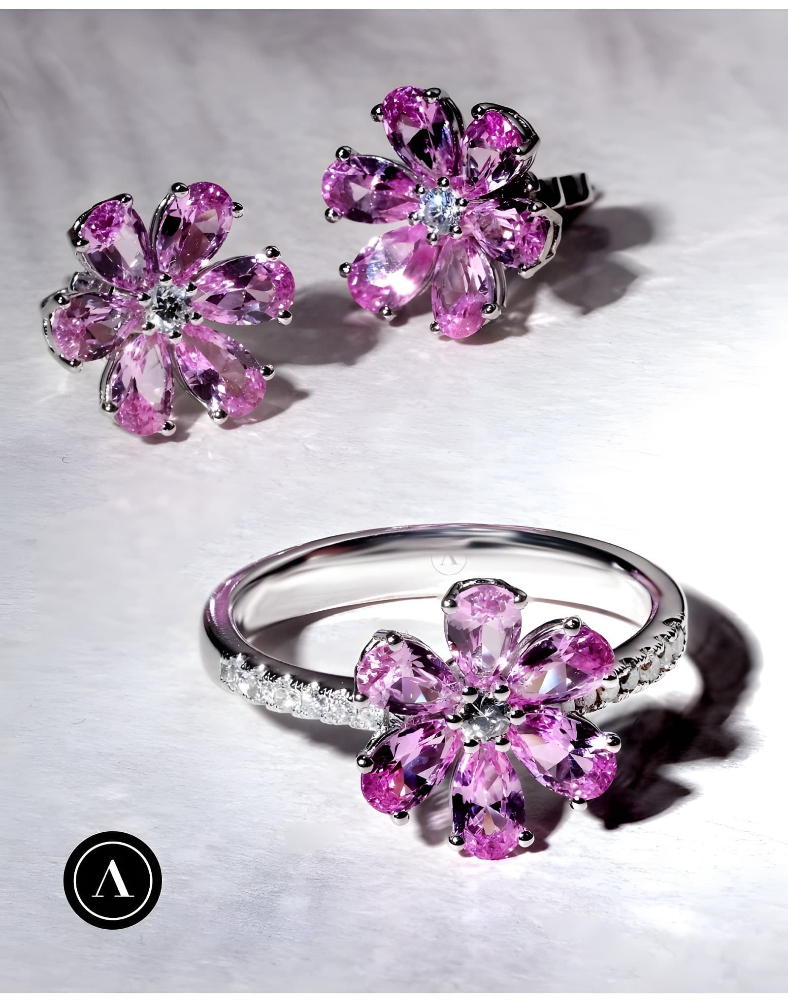 Flora PINK Pırlantalı Altın Yüzük — 2. görünüm