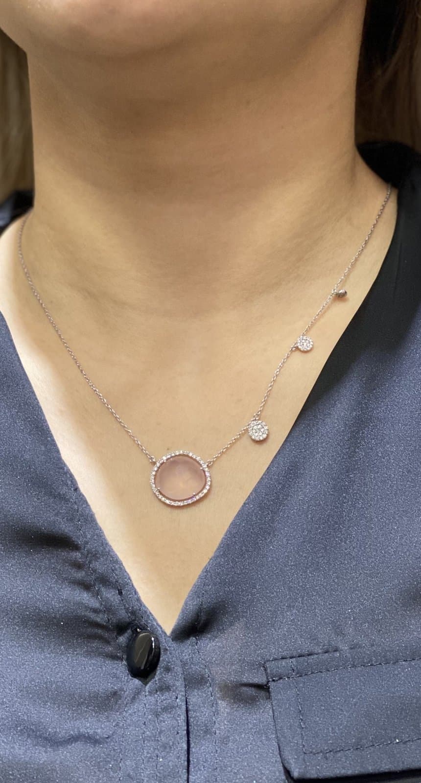 0.60ct F Rengi Pırlanta Sedefli Altın Kolye — 4. görünüm