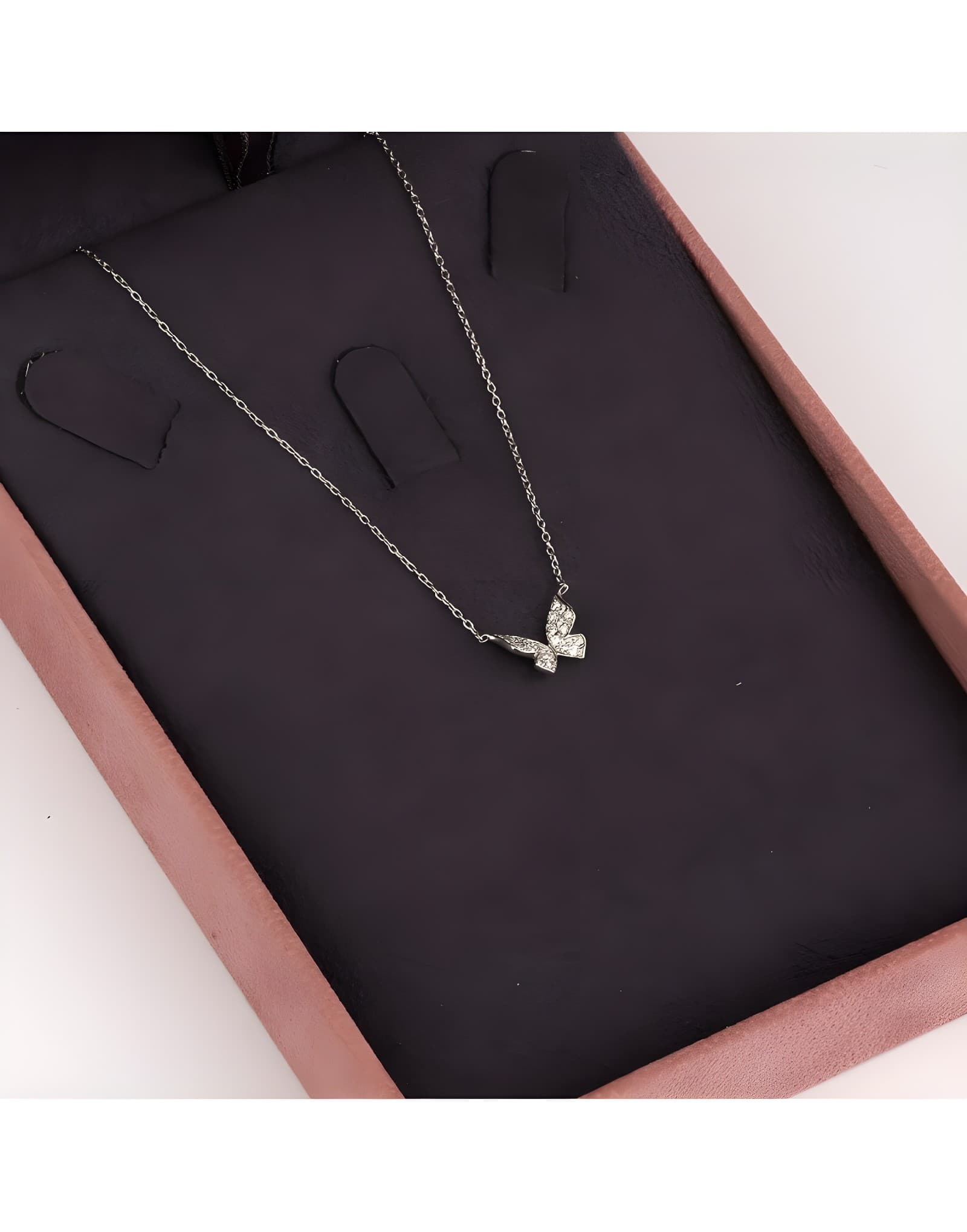 0.12ct F Rengi Pırlanta Altın Kelebek Kolye — 2. görünüm