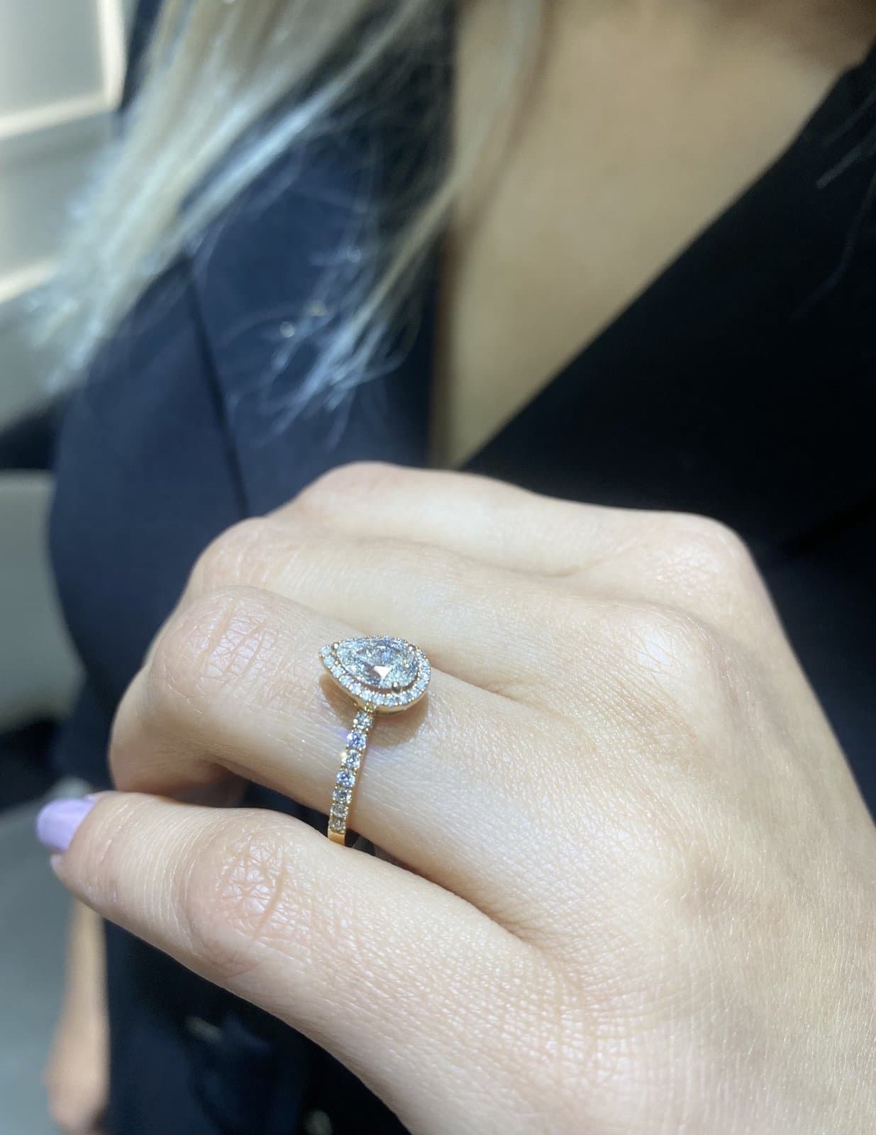 1.00ct G Vs Damla Kesim Pırlanta Tektaş Altın Yüzük — 3. görünüm